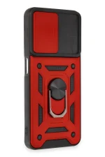 Newface Realme C35 Kılıf Pars Lens Yüzüklü Silikon - Kırmızı - Görsel 2