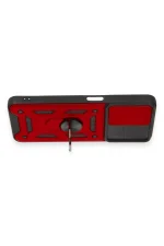 Newface Realme C35 Kılıf Pars Lens Yüzüklü Silikon - Kırmızı - Görsel 3