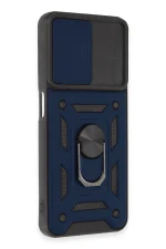 Newface Realme C35 Kılıf Pars Lens Yüzüklü Silikon - Lacivert - Görsel 2