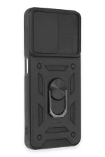 Newface Realme C35 Kılıf Pars Lens Yüzüklü Silikon - Siyah - Görsel 2