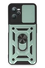 Newface Realme C35 Kılıf Pars Lens Yüzüklü Silikon - Yeşil