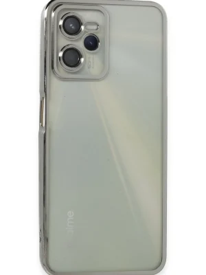 Newface Realme C35 Kılıf Razer Lensli Silikon - Gümüş