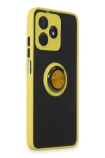 Newface Realme C53 Kılıf Montreal Yüzüklü Silikon Kapak - Sarı - Görsel 2