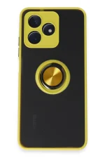 Newface Realme C53 Kılıf Montreal Yüzüklü Silikon Kapak - Sarı