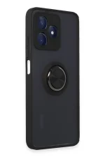 Newface Realme C53 Kılıf Montreal Yüzüklü Silikon Kapak - Siyah - Görsel 2