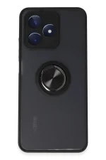 Newface Realme C53 Kılıf Montreal Yüzüklü Silikon Kapak - Siyah