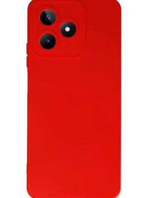 Newface Realme C53 Kılıf Nano içi Kadife Silikon - Kırmızı