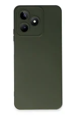 Newface Realme C53 Kılıf Nano içi Kadife Silikon - Koyu Yeşil