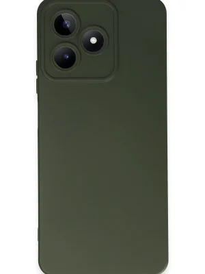Newface Realme C53 Kılıf Nano içi Kadife Silikon - Koyu Yeşil