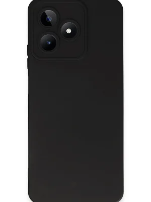 Newface Realme C53 Kılıf Nano içi Kadife Silikon - Siyah