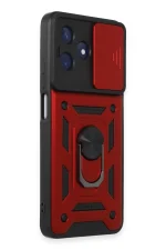 Newface Realme C53 Kılıf Pars Lens Yüzüklü Silikon - Kırmızı - Görsel 2