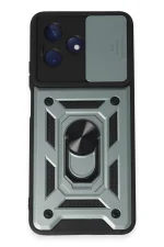 Newface Realme C53 Kılıf Pars Lens Yüzüklü Silikon - Yeşil