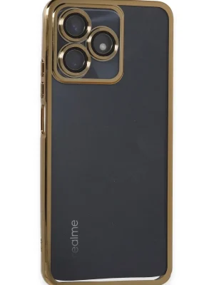 Newface Realme C53 Kılıf Razer Lensli Silikon - Gold