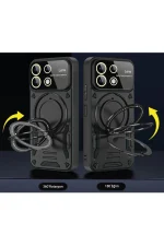 Newface Realme C55 Kılıf Joy Lens Standlı Kapak - Lacivert - Görsel 2