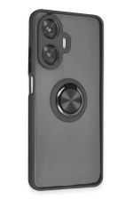 Newface Realme C55 Kılıf Montreal Yüzüklü Silikon Kapak - Siyah - Görsel 2