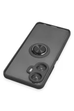 Newface Realme C55 Kılıf Montreal Yüzüklü Silikon Kapak - Siyah - Görsel 4