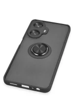 Newface Realme C55 Kılıf Montreal Yüzüklü Silikon Kapak - Siyah - Görsel 5