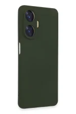 Newface Realme C55 Kılıf Nano içi Kadife Silikon - Koyu Yeşil