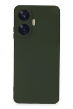 Newface Realme C55 Kılıf Nano içi Kadife Silikon - Koyu Yeşil - Görsel 4
