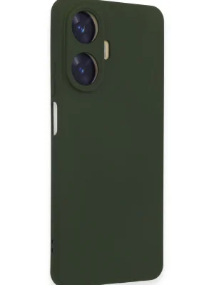 Newface Realme C55 Kılıf Nano içi Kadife Silikon - Koyu Yeşil