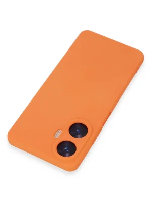 Newface Realme C55 Kılıf Nano içi Kadife Silikon - Turuncu