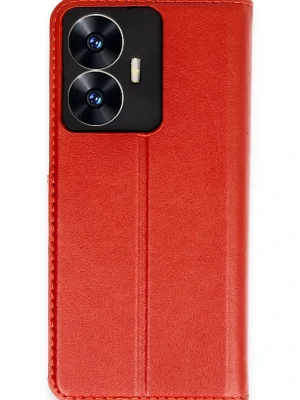 Newface Realme C55 Kılıf Trend S Plus Kapaklı Kılıf - Kırmızı