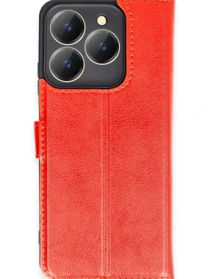 Newface Realme C63 Kılıf Trend S Plus Kapaklı Kılıf - Kırmızı