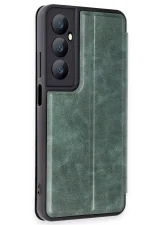 Newface Realme C65 Kılıf Flip Cover - Koyu Yeşil - Görsel 2