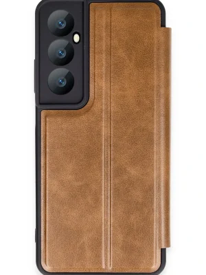 Newface Realme C65 Kılıf Flip Cover - Taba