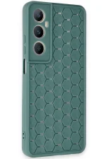 Newface Realme C65 Kılıf Petek Silikon Kapak - Koyu Yeşil - Görsel 2