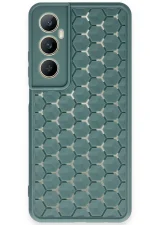 Newface Realme C65 Kılıf Petek Silikon Kapak - Koyu Yeşil
