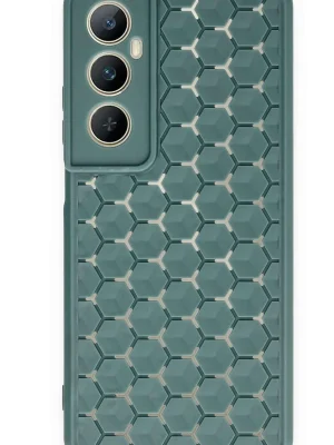 Newface Realme C65 Kılıf Petek Silikon Kapak - Koyu Yeşil