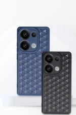 Newface Realme C65 Kılıf Petek Silikon Kapak - Lacivert - Görsel 3