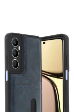 Newface Realme C65 Sara Kartvizitli Deri Kılıf - Lacivert - Görsel 2