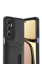 Newface Realme C65 Sara Kartvizitli Deri Kılıf - Siyah - Görsel 2