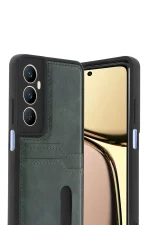 Newface Realme C65 Sara Kartvizitli Deri Kılıf - Yeşil - Görsel 2