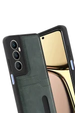 Newface Realme C65 Sara Kartvizitli Deri Kılıf - Yeşil - Görsel 3
