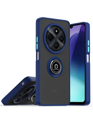 Newface Realme C75 4G Kılıf Montreal Yüzüklü Silikon Kapak - Lacivert