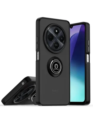 Newface Realme C75 4G Kılıf Montreal Yüzüklü Silikon Kapak - Siyah