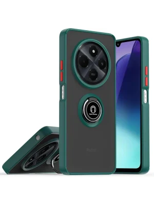 Newface Realme C75 4G Kılıf Montreal Yüzüklü Silikon Kapak - Yeşil