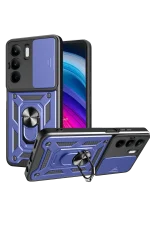 Newface Realme C75 4G Kılıf Pars Lens Yüzüklü Silikon - Lacivert