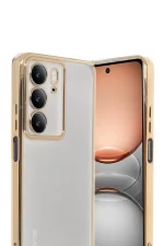 Newface Realme C75 4G Kılıf Razer Lensli Silikon - Gold - Görsel 2