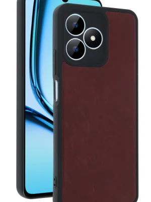 Newface Realme Note 50 4G Kılıf Aras Deri Kapak - Bordo