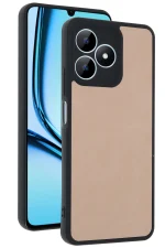 Newface Realme Note 50 4G Kılıf Aras Deri Kapak - Pudra