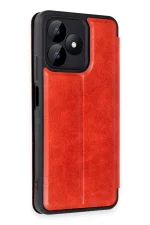 Newface Realme Note 50 4G Kılıf Flip Cover - Kırmızı - Görsel 2