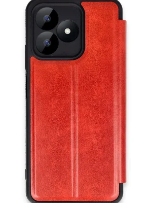 Newface Realme Note 50 4G Kılıf Flip Cover - Kırmızı