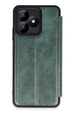 Newface Realme Note 50 4G Kılıf Flip Cover - Koyu Yeşil