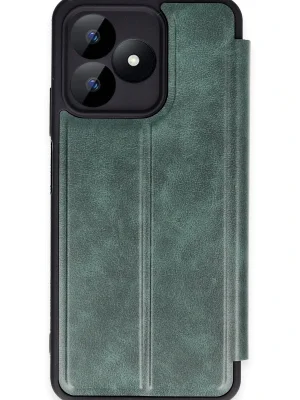 Newface Realme Note 50 4G Kılıf Flip Cover - Koyu Yeşil