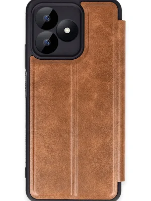 Newface Realme Note 50 4G Kılıf Flip Cover - Taba