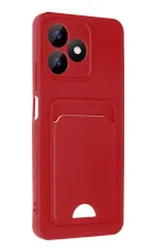 Newface Realme Note 50 4G Kılıf Kelvin Kartvizitli Silikon - Kırmızı - Görsel 2